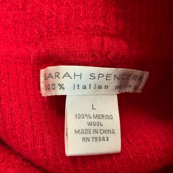 Sarah Spencer Red Long Sleeve Turtleneck Sweater Size Large - Picture 10 of 14
